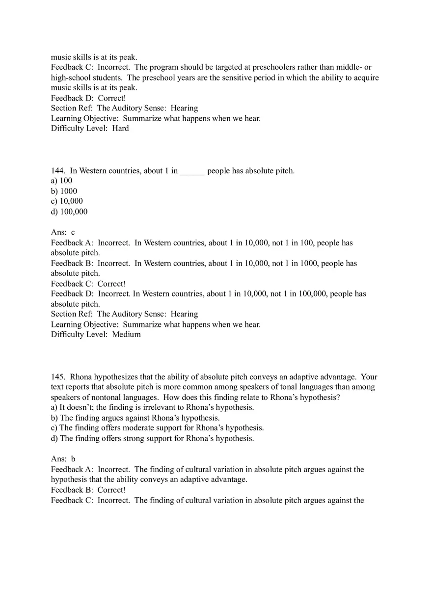 Sensation and Perception Test Answer Key Part 6 - Page 5