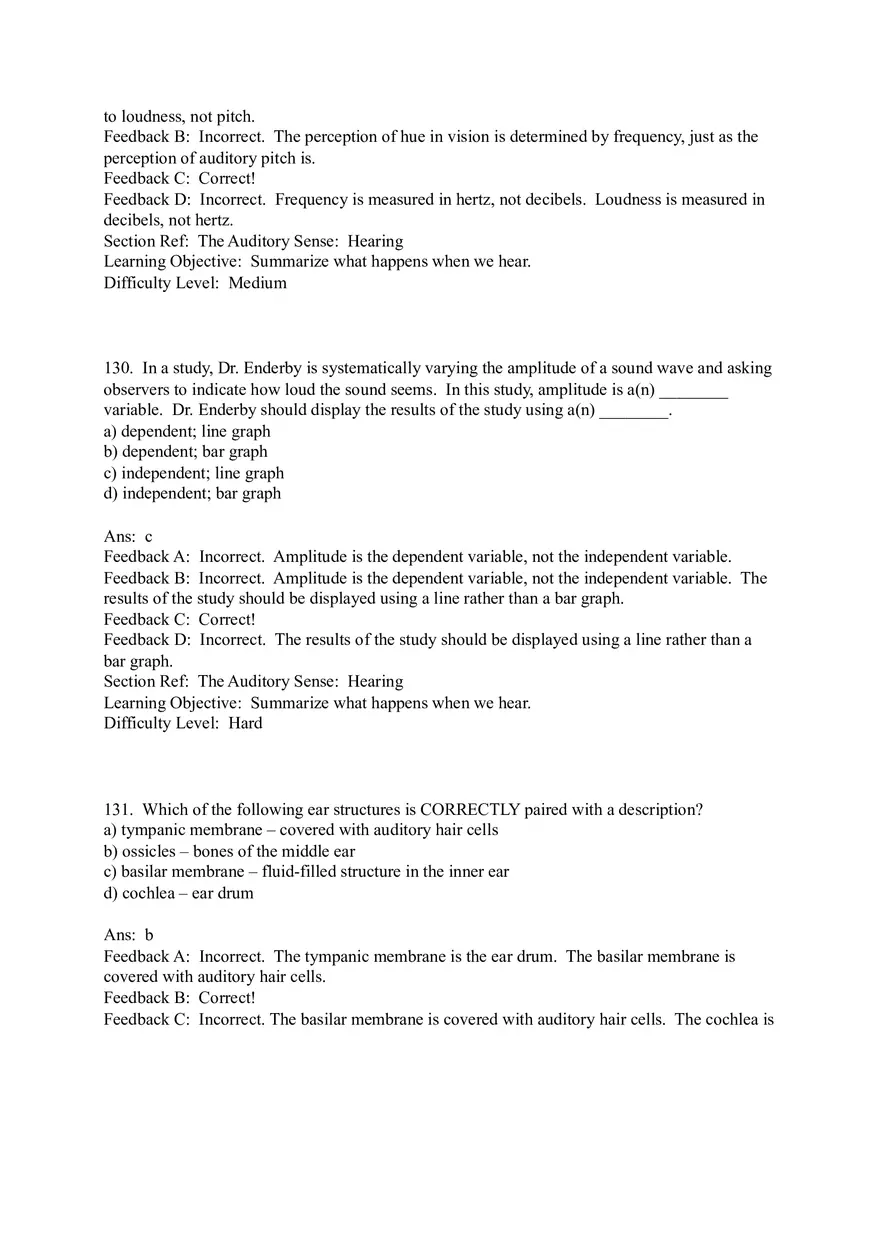 Sensation and Perception Test Answer Key Part 5 - Page 11