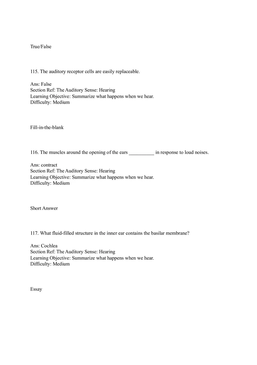 Sensation and Perception Test Answer Key Part 5 - Page 6