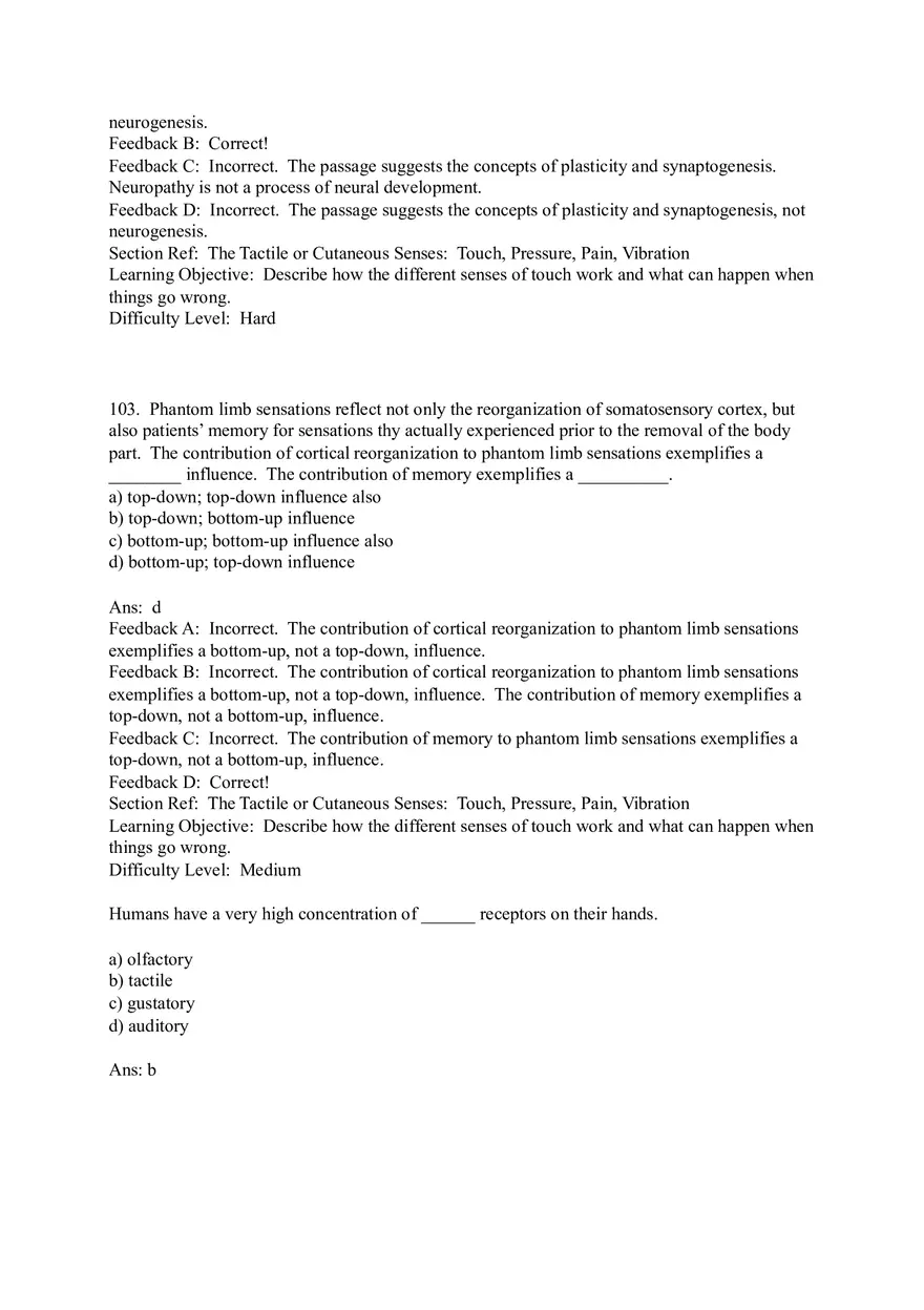 Sensation and Perception Test Answer Key Part 4 - Page 7