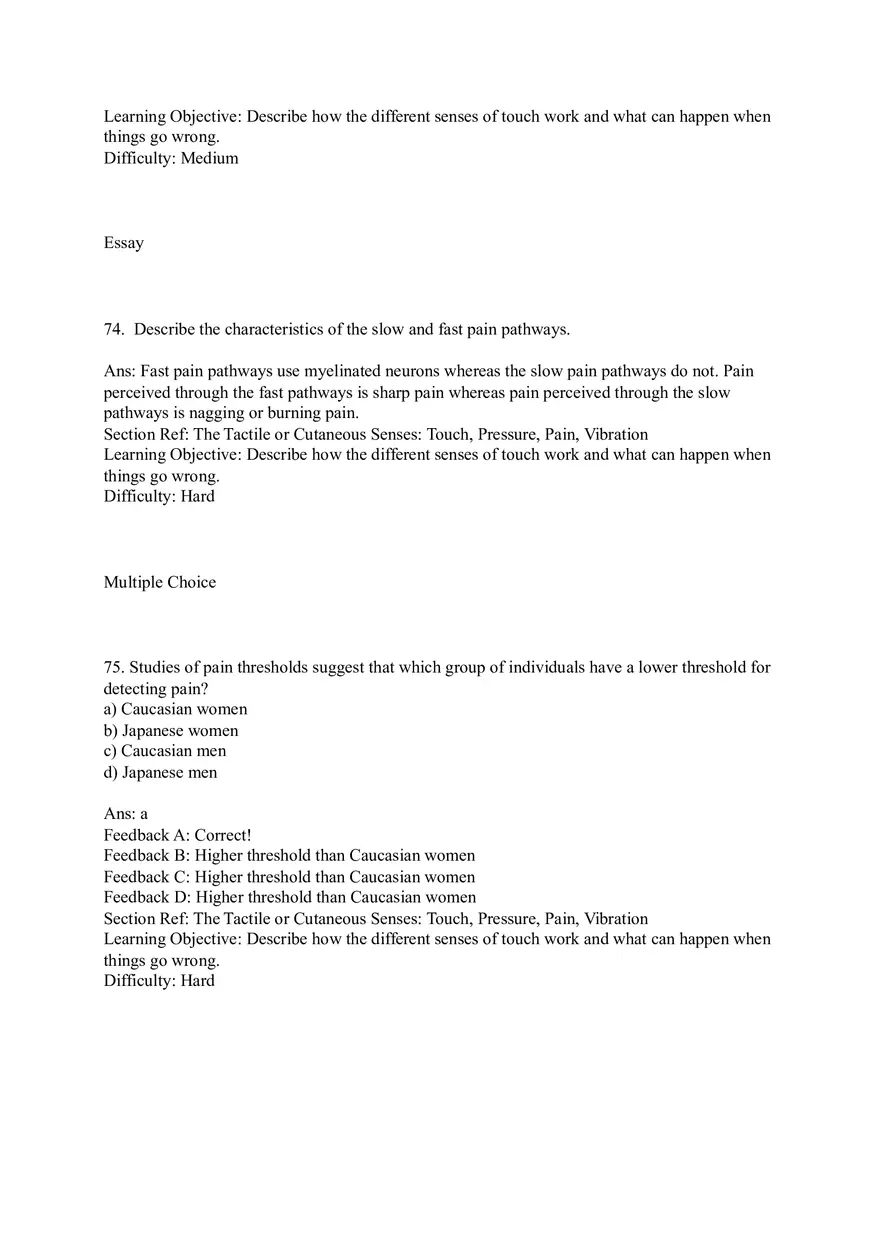 Sensation and Perception Test Answer Key Part 4 - Page 9
