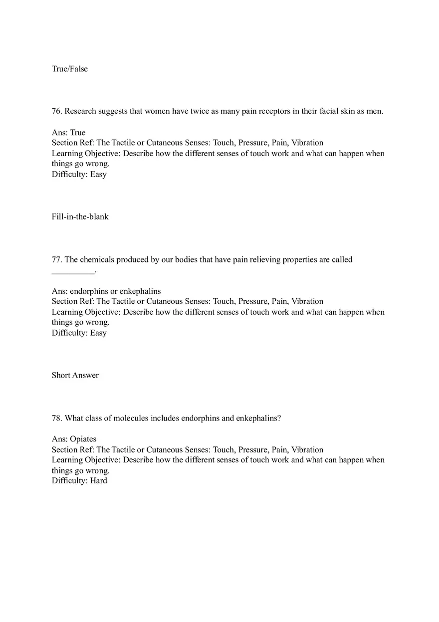 Sensation and Perception Test Answer Key Part 4 - Page 10