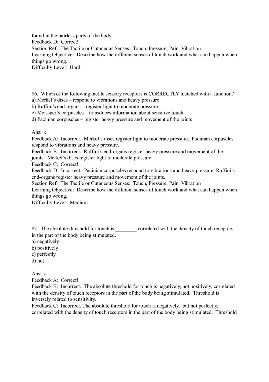 Sensation and Perception Test Answer Key Part 4 - Page 13