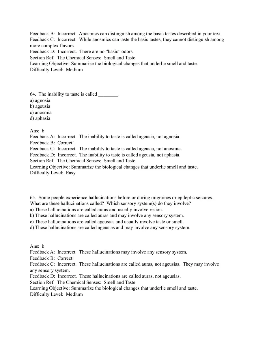 Sensation and Perception Test Answer Key Part 3 - Page 8