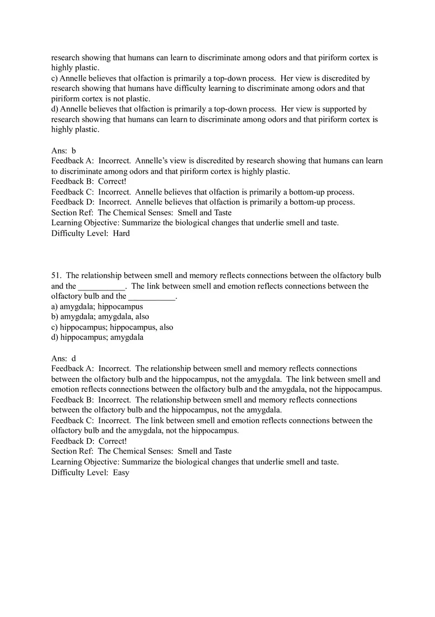 Sensation and Perception Test Answer Key Part 3 - Page 2