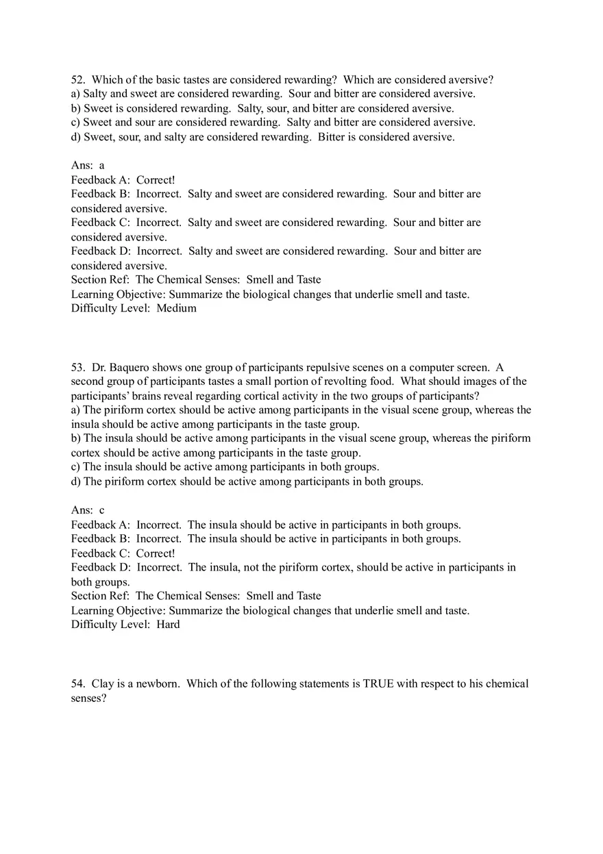 Sensation and Perception Test Answer Key Part 3 - Page 3