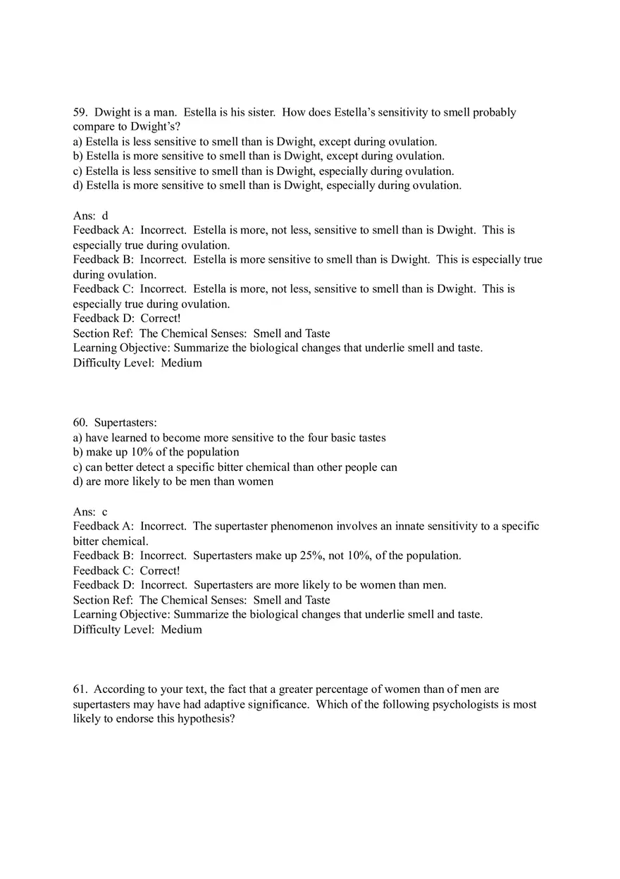 Sensation and Perception Test Answer Key Part 3 - Page 6