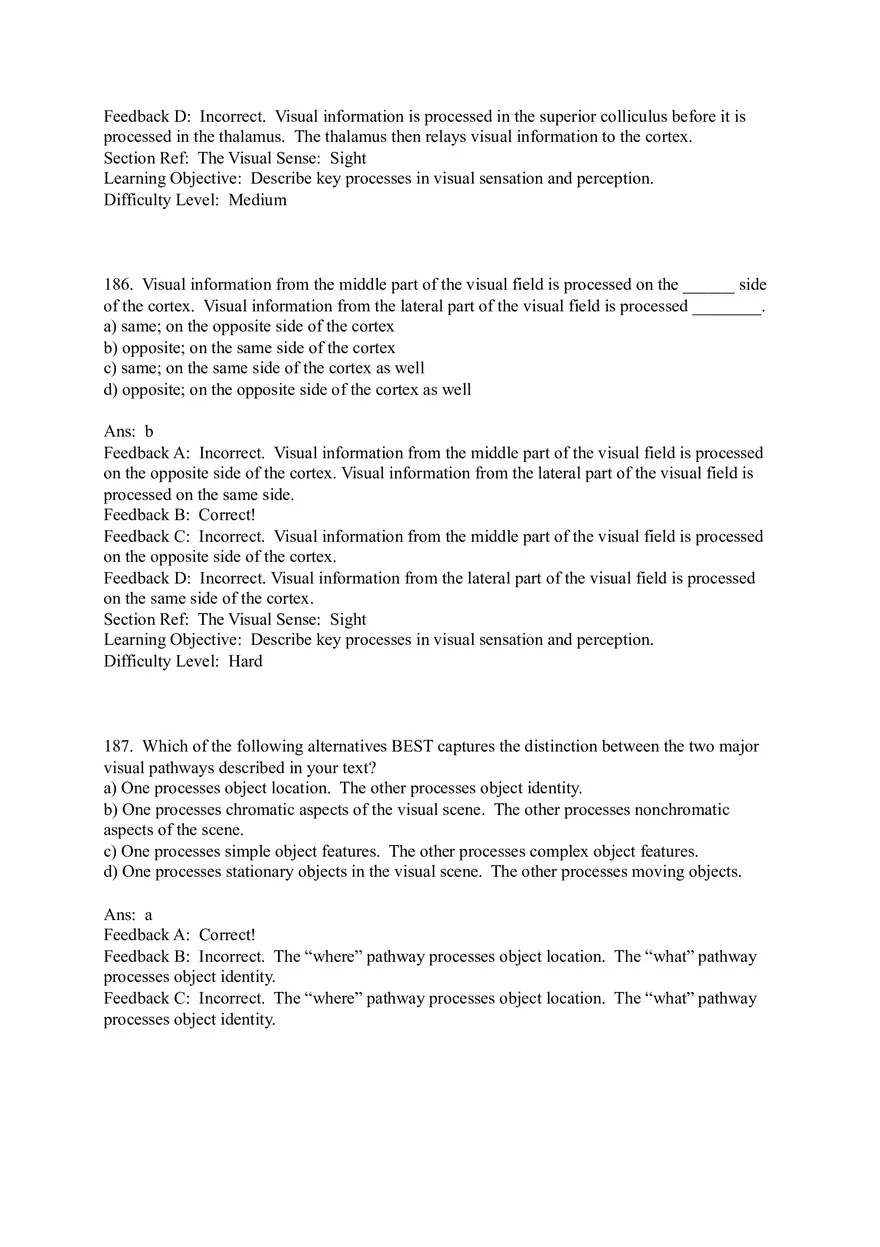 Sensation and Perception Test Answer Key Part 7 - Page 3