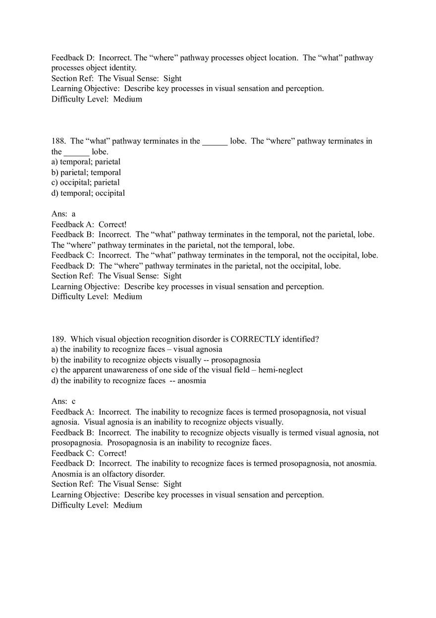 Sensation and Perception Test Answer Key Part 7 - Page 4