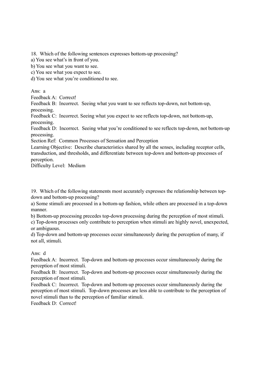 Sensation and Perception Test Answer Key Part 1 - Page 8