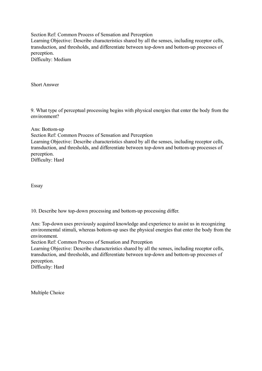Sensation and Perception Test Answer Key Part 1 - Page 4