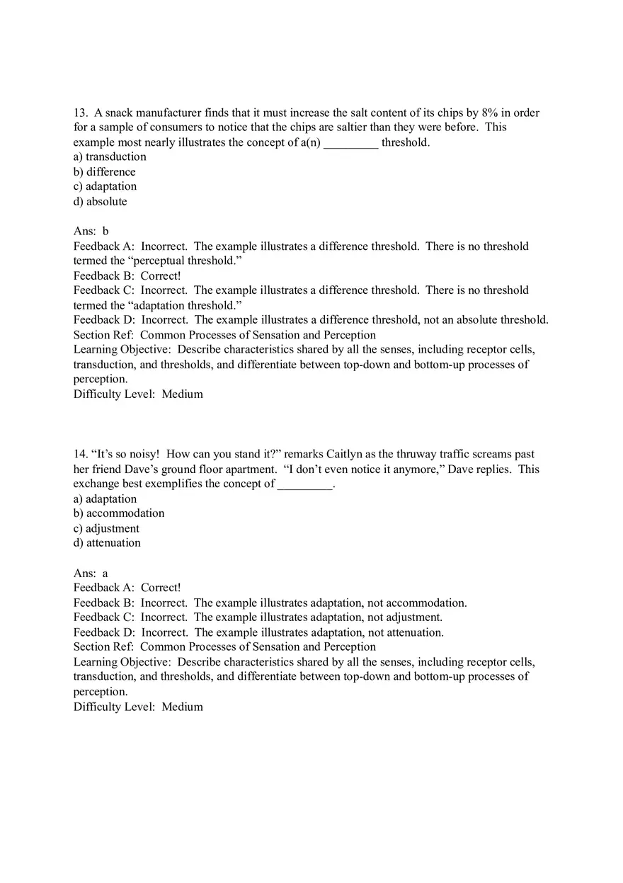 Sensation and Perception Test Answer Key Part 1 - Page 6