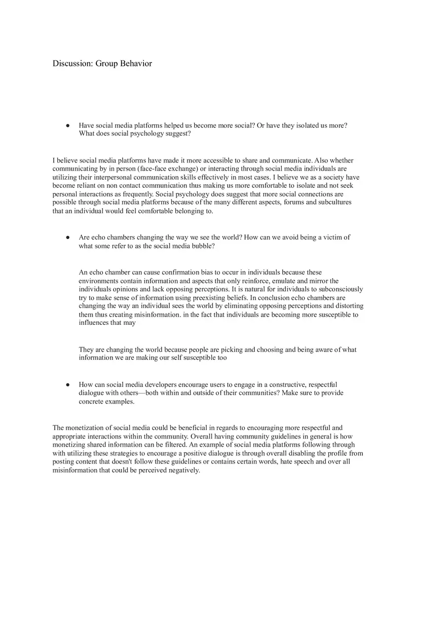 Group Behavior Discussion Topic - Page 1