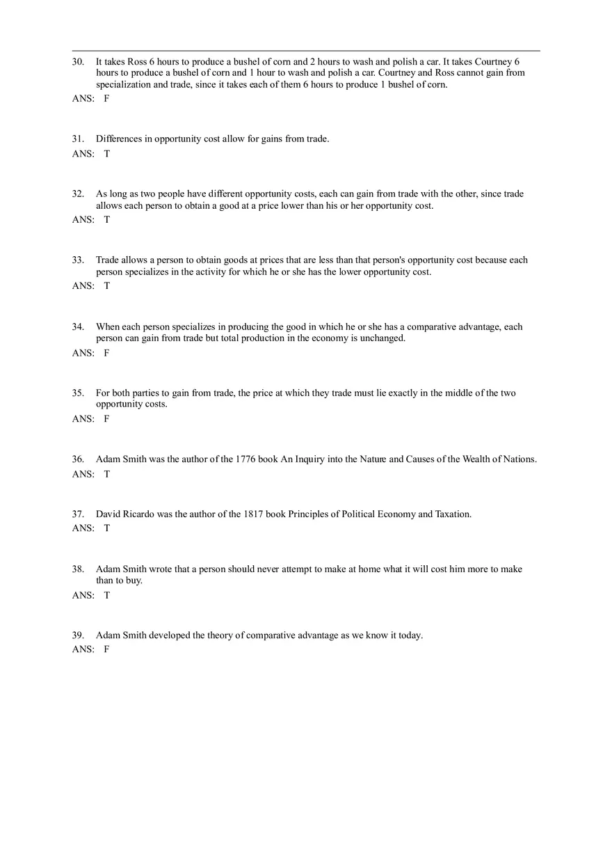 Interdependence and the Gains from Trade Answer Key - Page 5