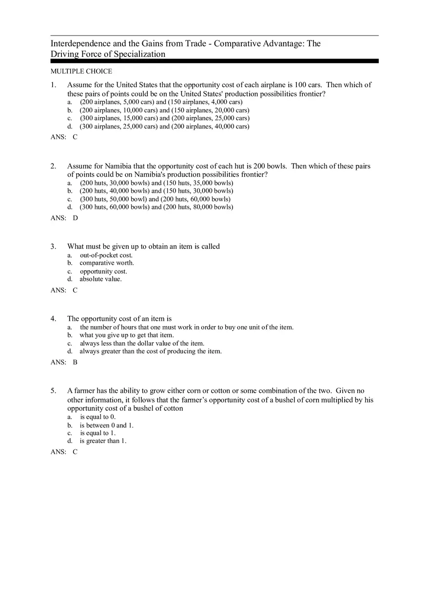 Advantage - The Driving Force of Specialization Answer Key (Sec 2) - Page 1