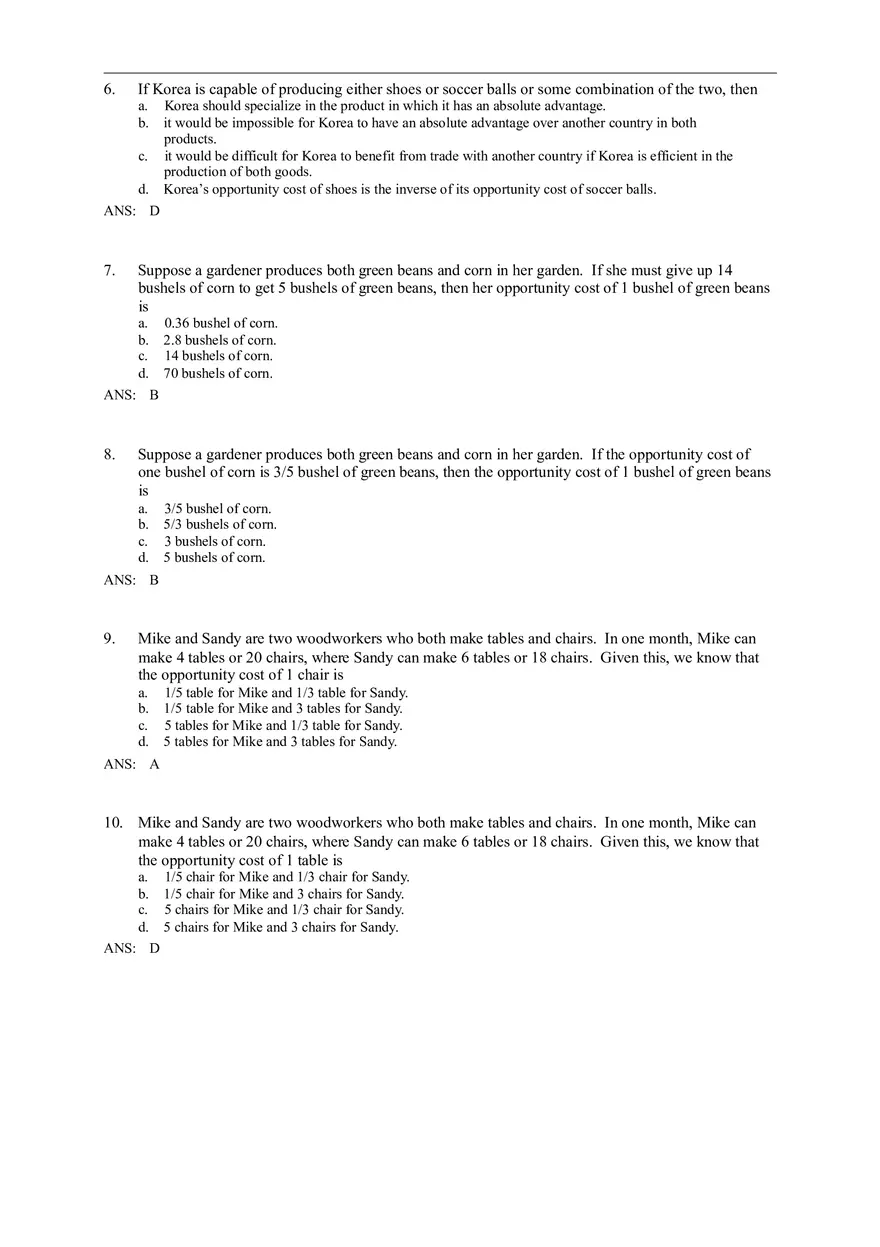 Advantage - The Driving Force of Specialization Answer Key (Sec 2) - Page 2
