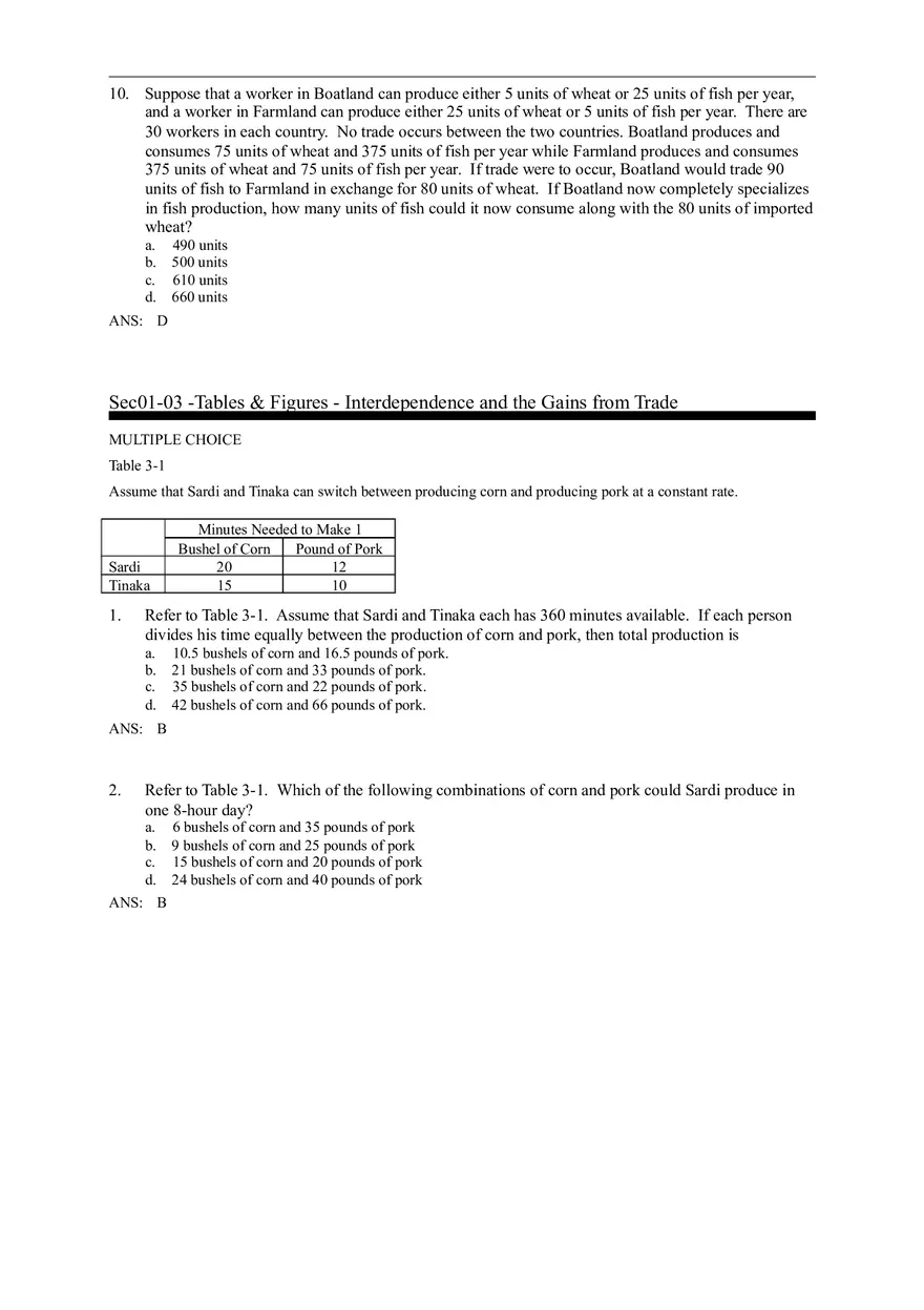 Advantage - The Driving Force of Specialization Answer Key (Sec 3) Part 1 - Page 3