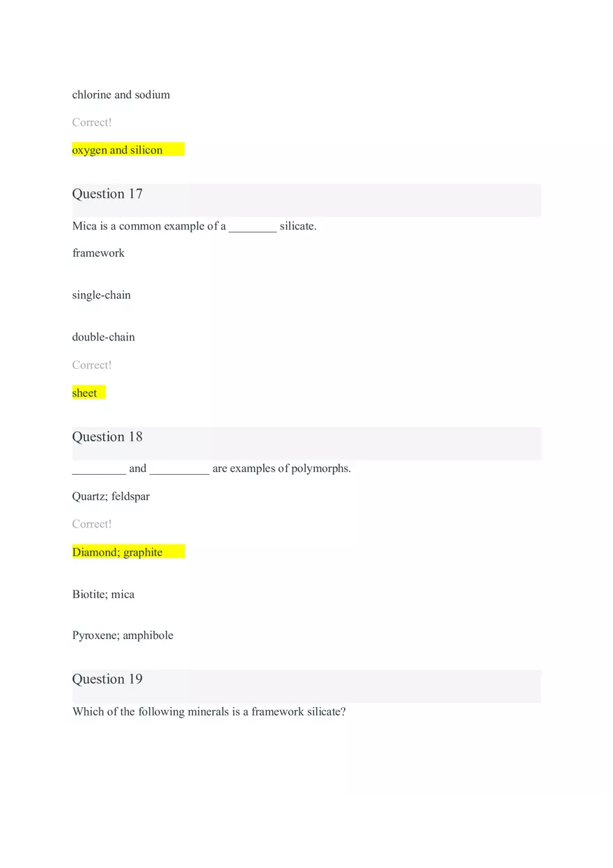 Chemistry Mineral Quiz - Page 7