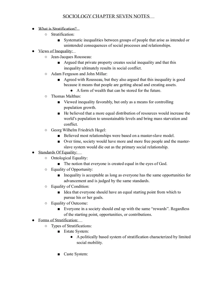 Understanding Stratification and Views on Social Inequality - Page 1