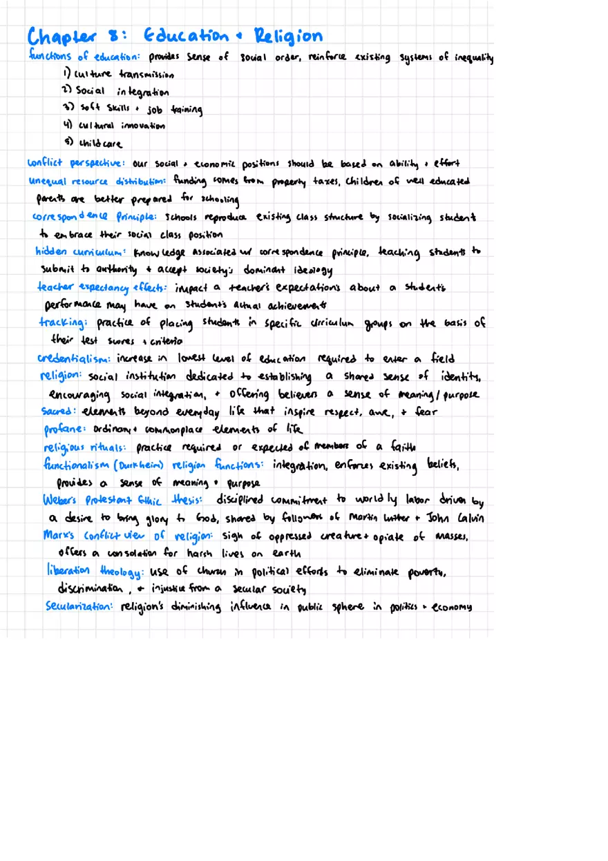 Introduction to Sociology Final Exam Study Guide - Page 5