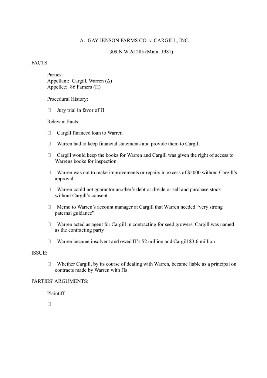 A. Gay Jenson Farms v. Cargill - Page 1