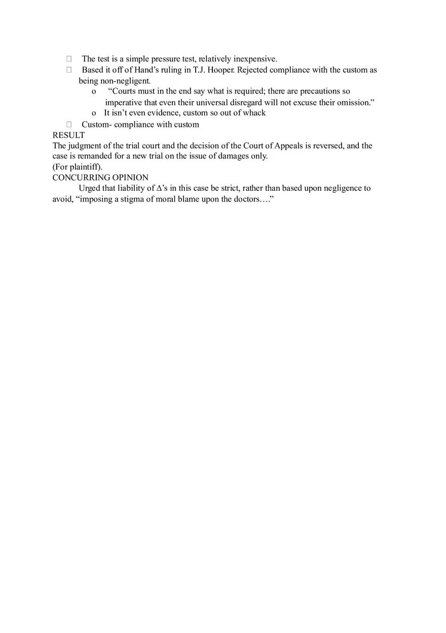Helling v Carey - Summary The Torts Process - Page 2
