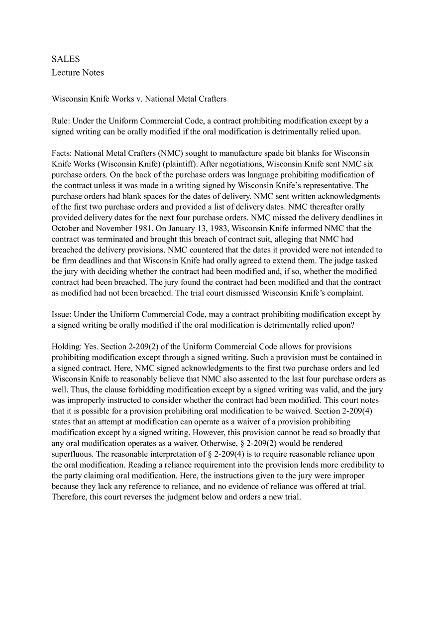 Wisconsin Knife Works v. National Metal Crafters - Page 1