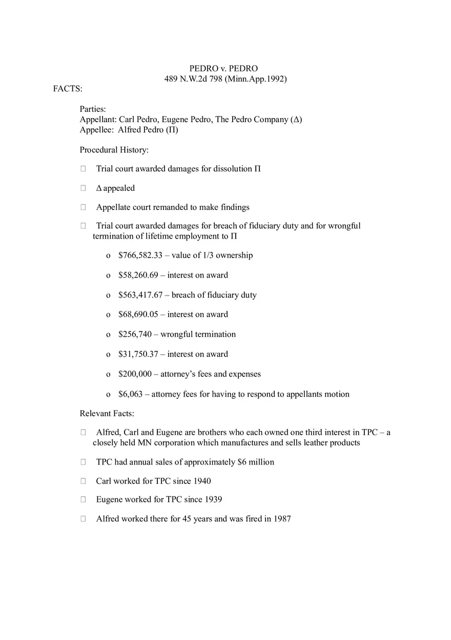 Pedro v. Pedro - Lecture Notes - Page 1