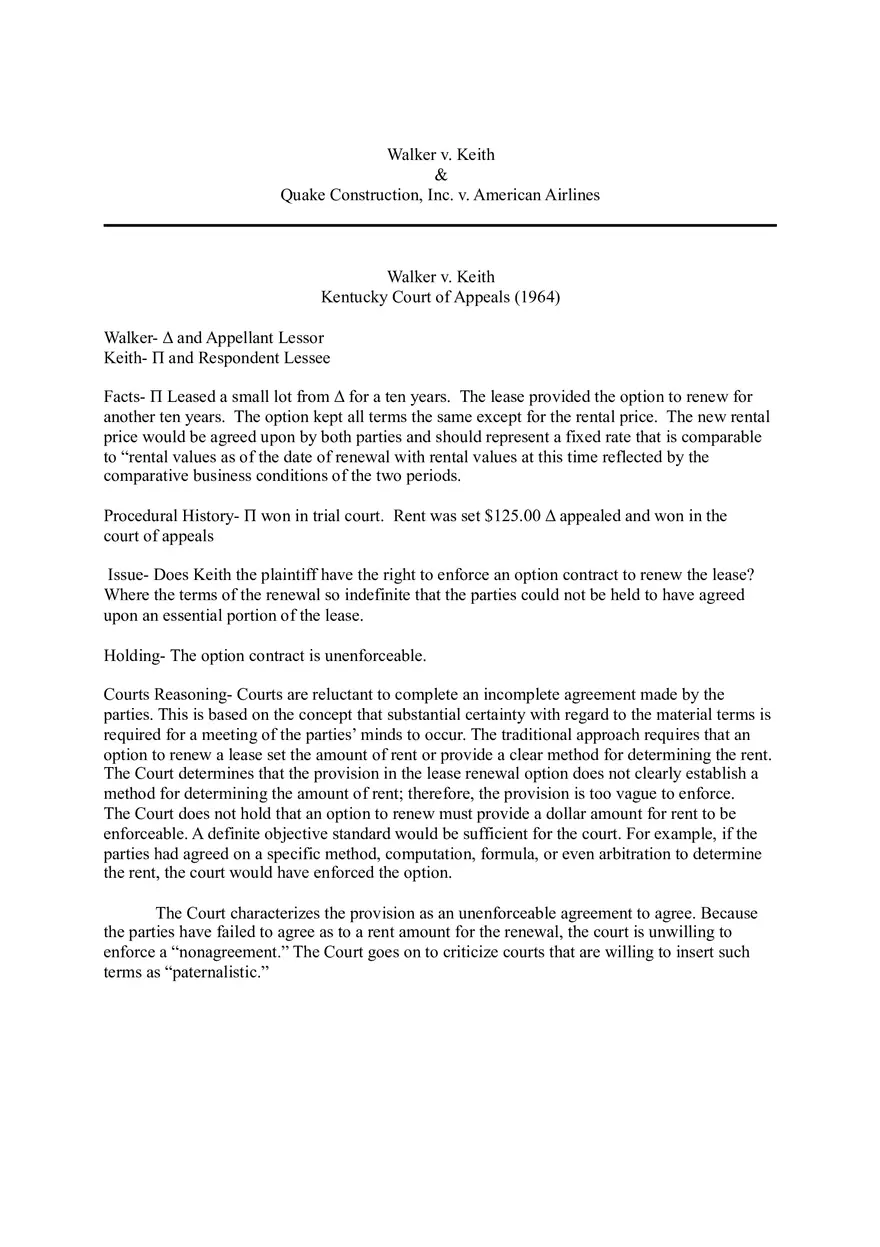Walker v Keith and Quake Construction, Inc. v. American Airlines, Inc - Page 1