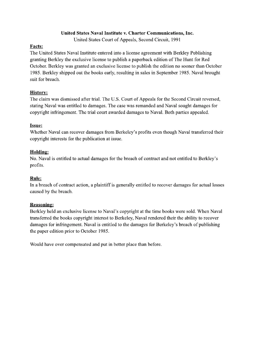 United States Naval Institute v. Charter Communications, Inc - Page 1