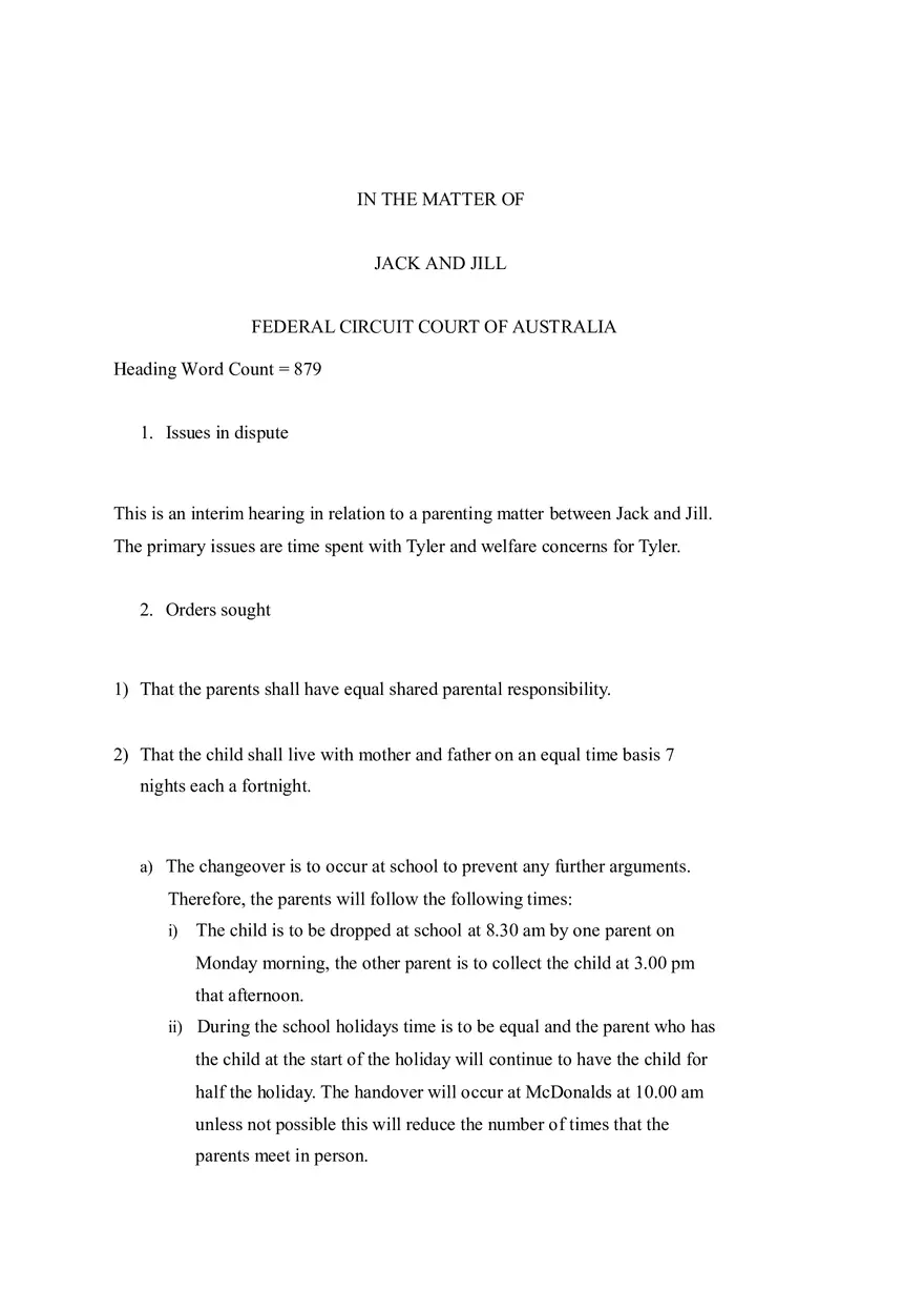 In the Matter of Jack and Jill - Case Outline - Page 1