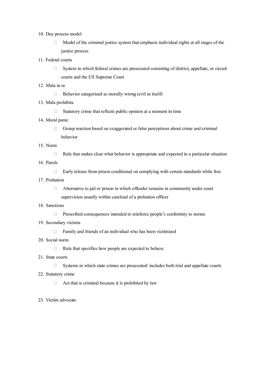 Introduction to Criminal Justice Worksheet - Page 2