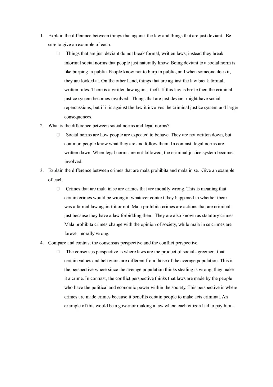 Introduction to Criminal Justice Worksheet - Page 4
