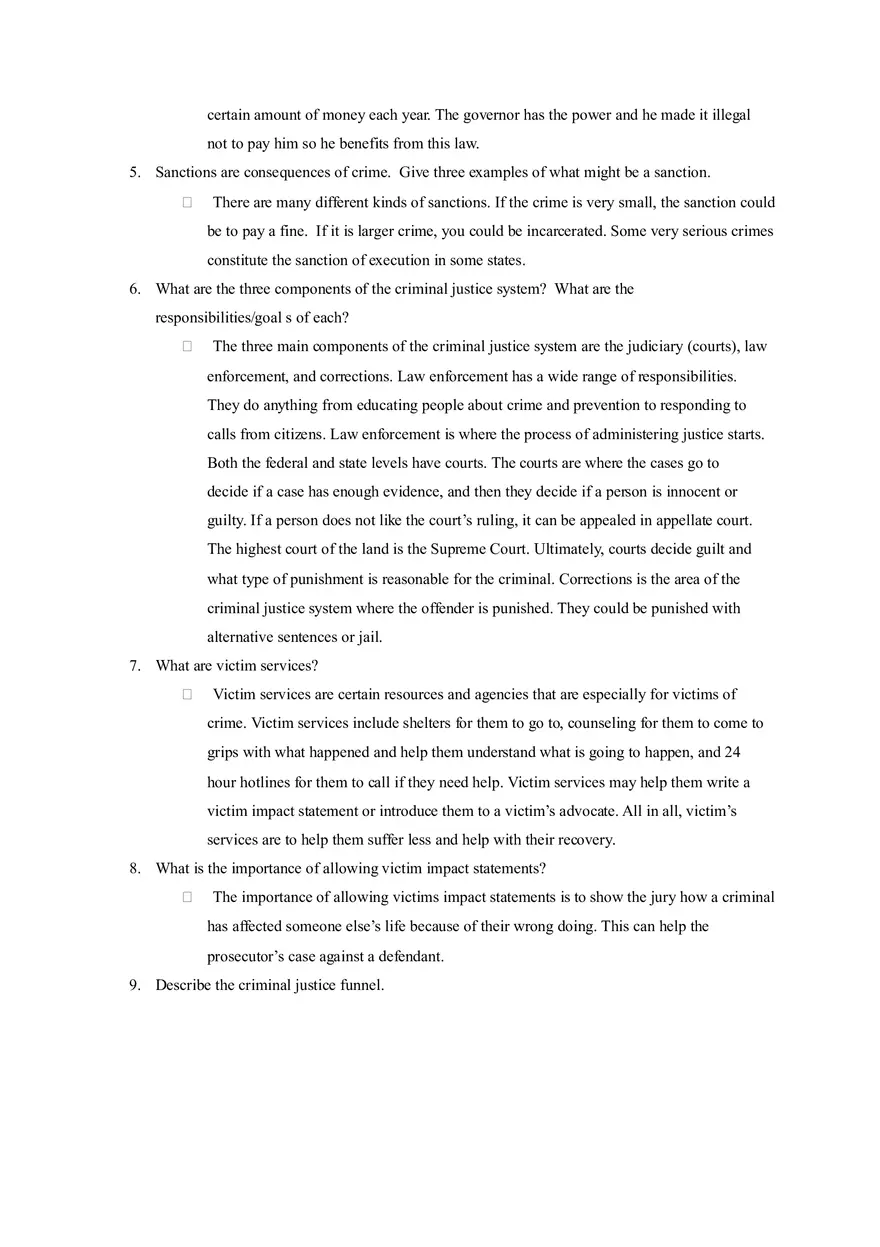Introduction to Criminal Justice Worksheet - Page 5