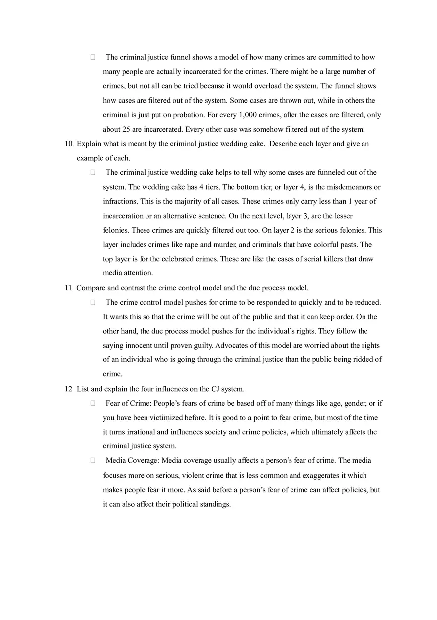 Introduction to Criminal Justice Worksheet - Page 6