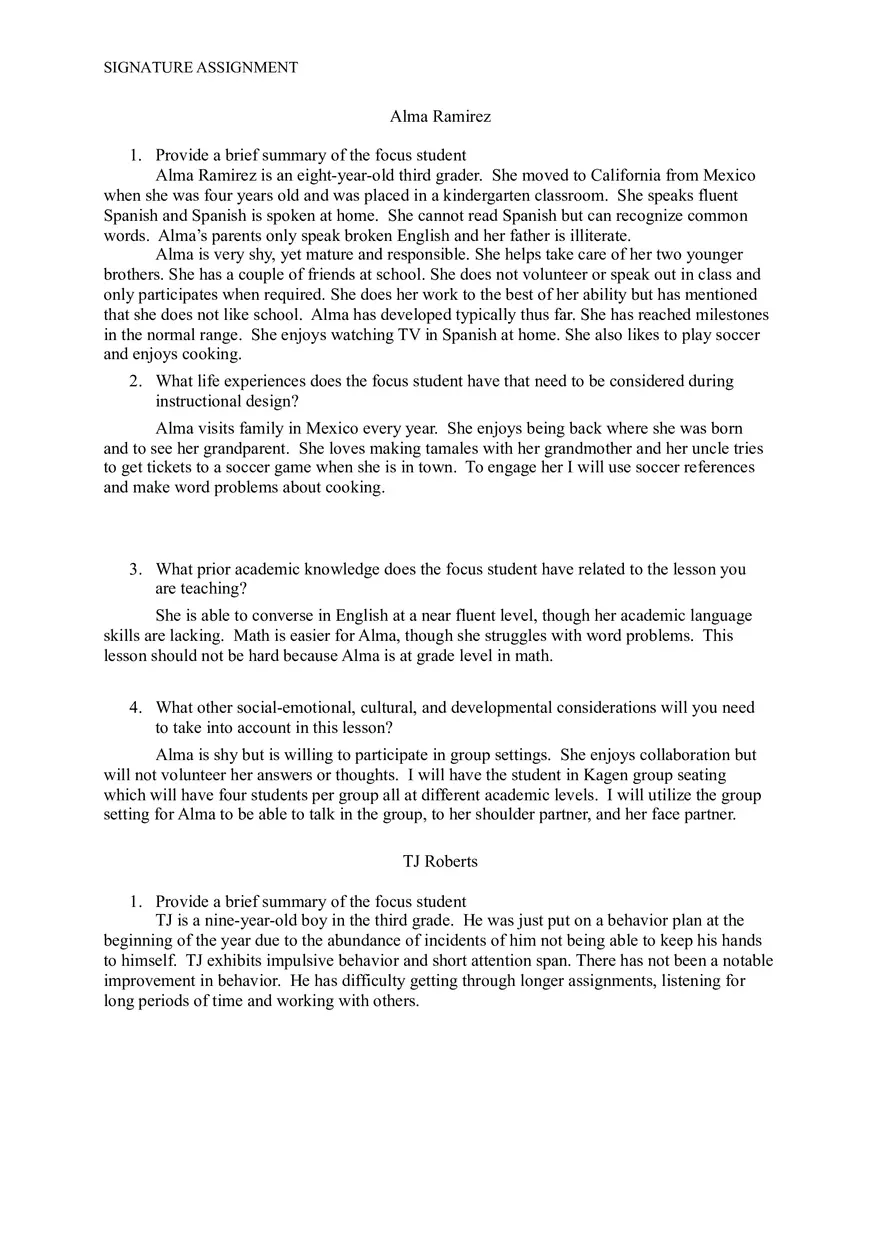 Signature Assignment - Page 1