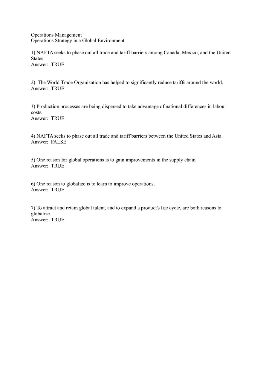Operations Strategy in a Global Environment Part 1 - Page 1