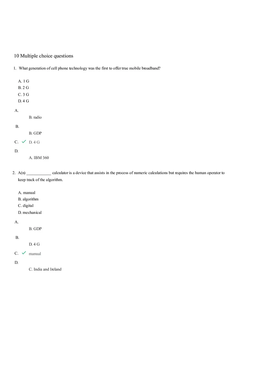 Computer Concepts for End Users Test Questions and Answers - Page 1