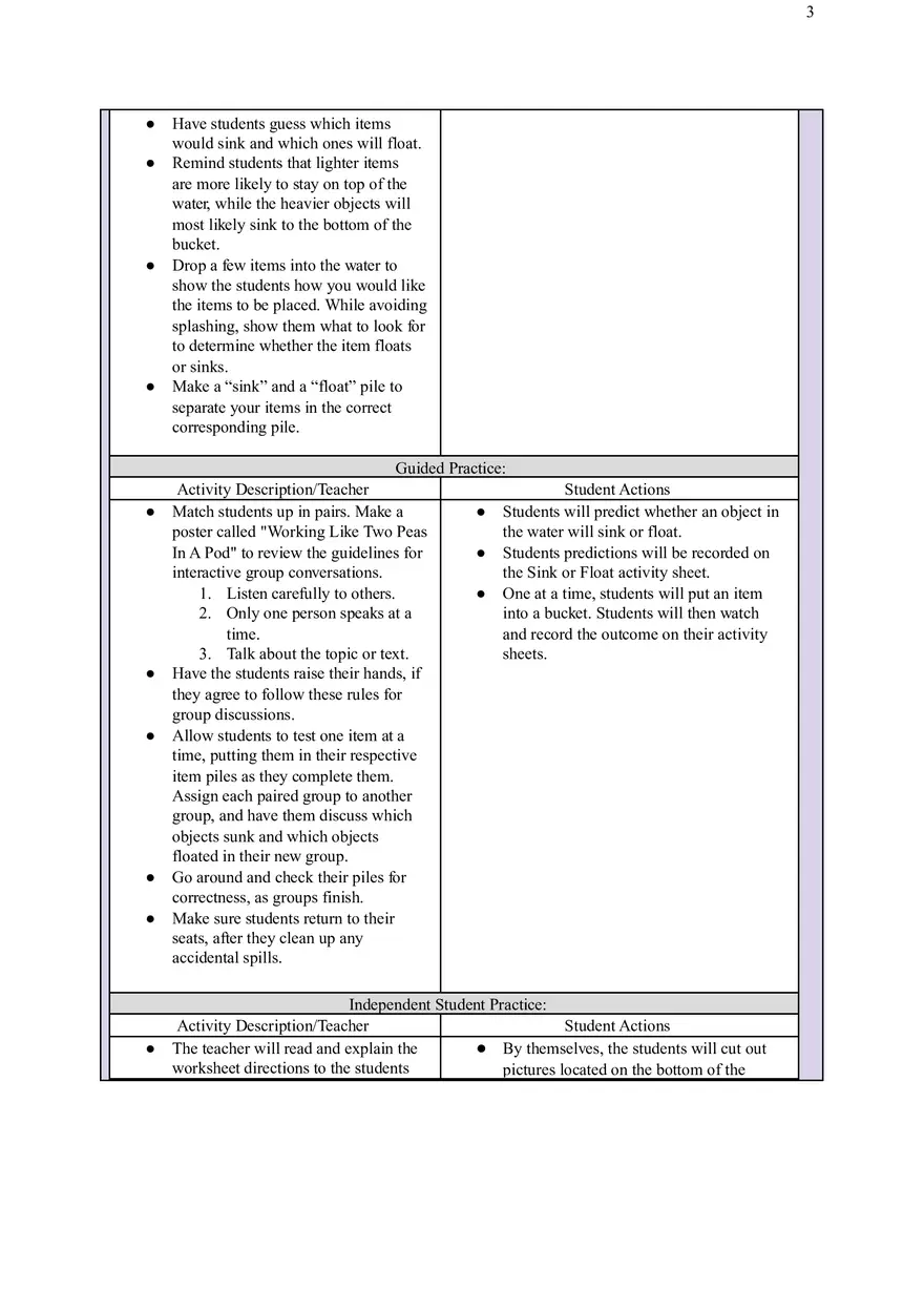 Sink or Float Lesson Plan - Page 3