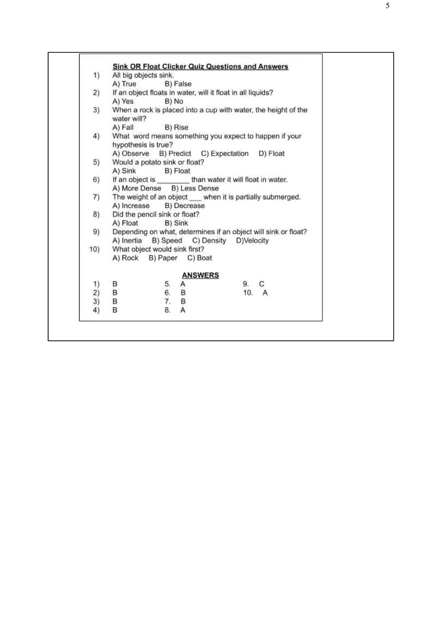 Sink or Float Lesson Plan - Page 5