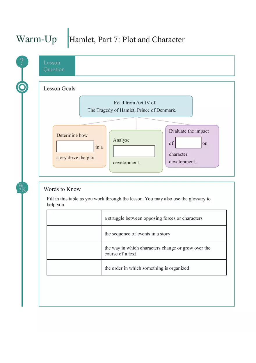 Hamlet - Plot and Character - Page 1