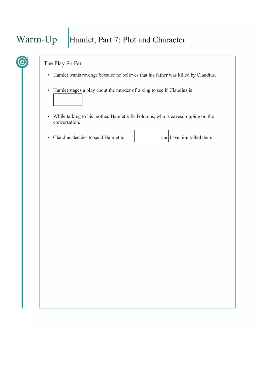 Hamlet - Plot and Character - Page 2