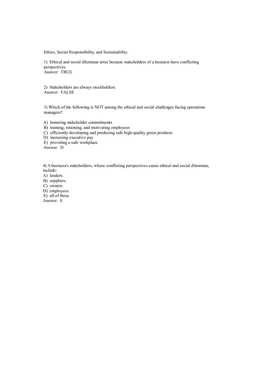 Operations Management (Operations and Productivity) Answers Part 4 - Page 9