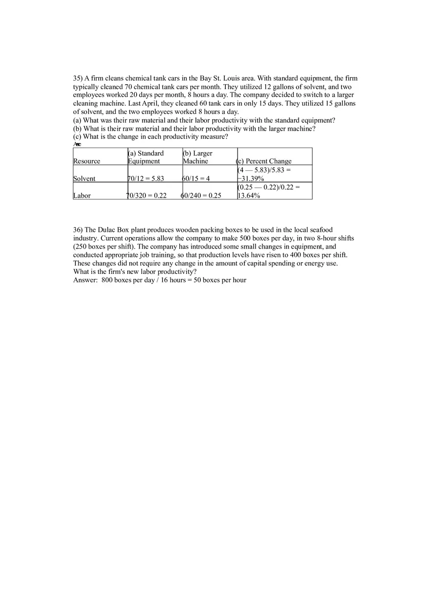 Operations Management (Operations and Productivity) Answers Part 4 - Page 1