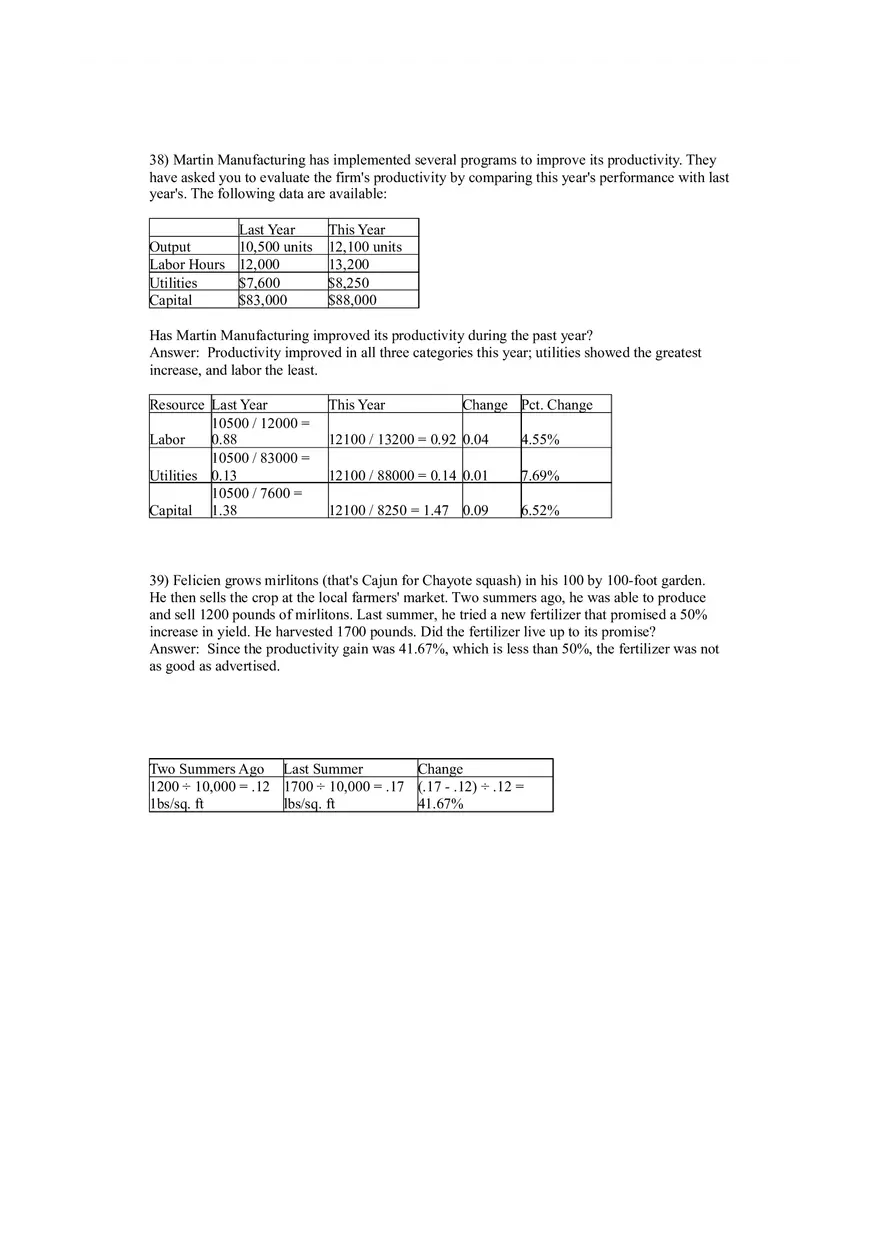 Operations Management (Operations and Productivity) Answers Part 4 - Page 3