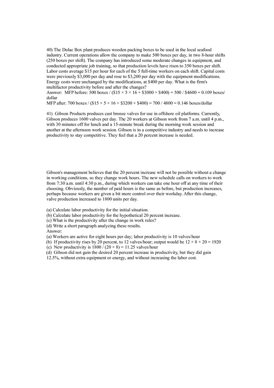 Operations Management (Operations and Productivity) Answers Part 4 - Page 4
