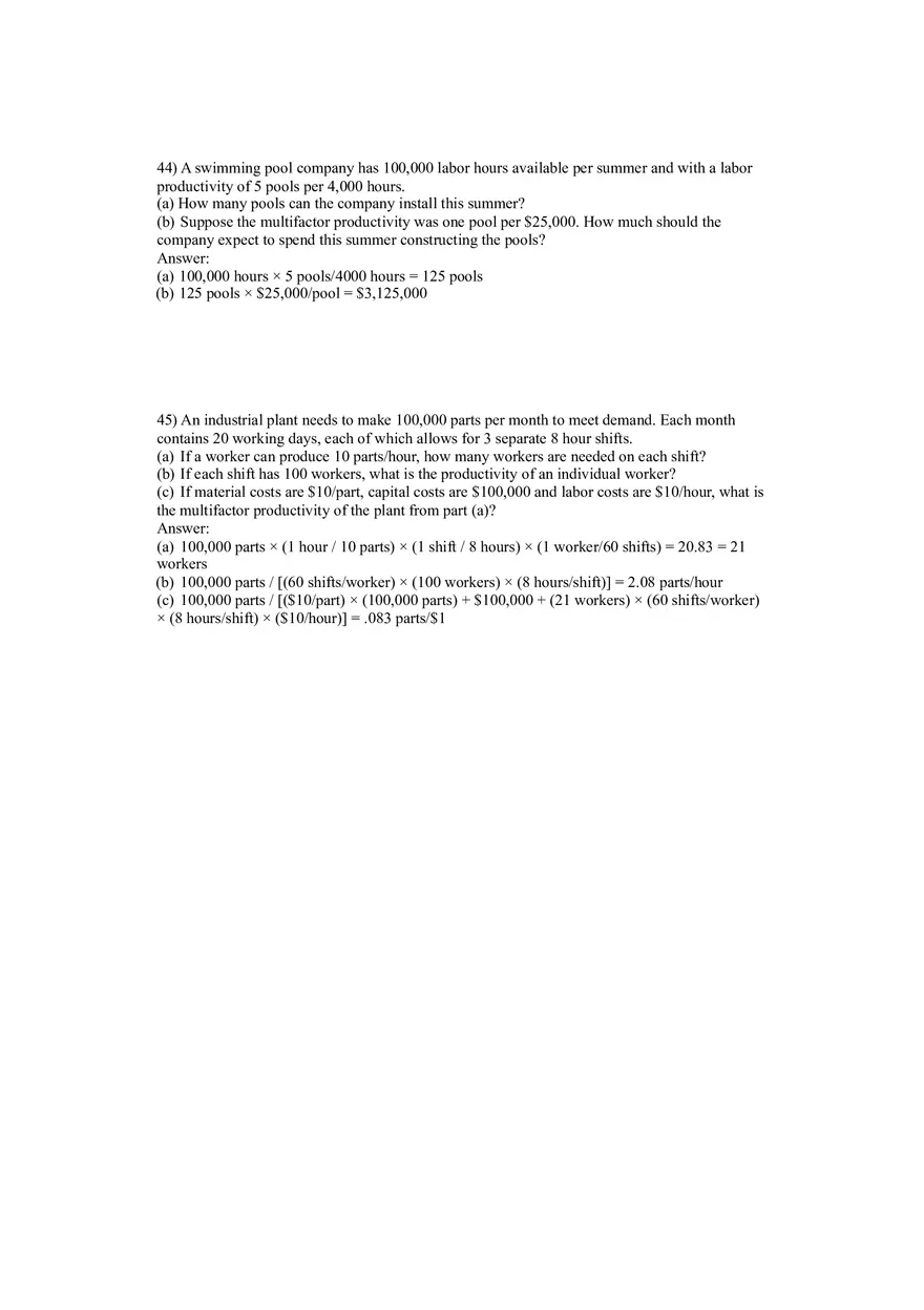 Operations Management (Operations and Productivity) Answers Part 4 - Page 6