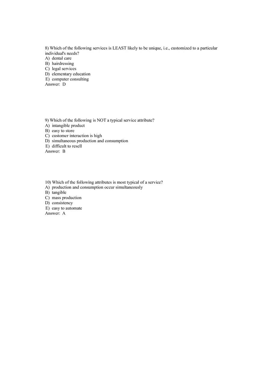 Operations Management (Operations and Productivity) Answers Part 2 - Page 9