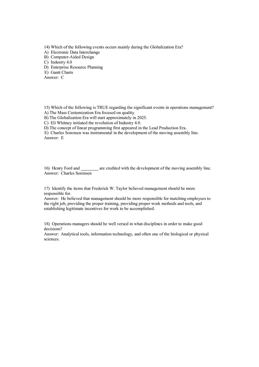 Operations Management (Operations and Productivity) Answers Part 2 - Page 6