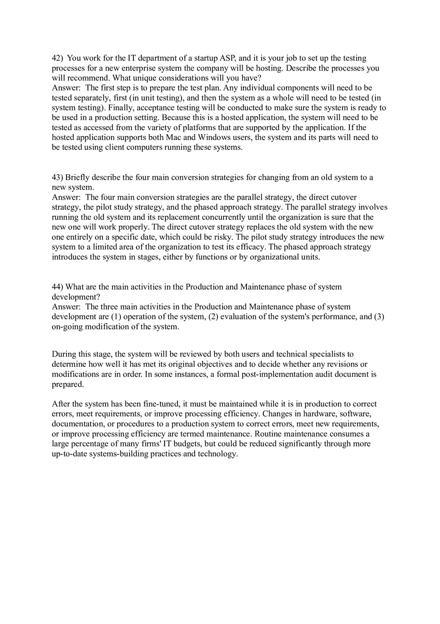 Management Information Systems - Managing the Digital Firm Answers Part 2 - Page 3